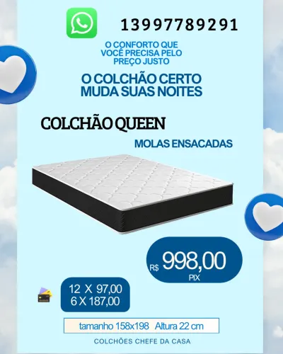 Colchão Queen de Molas Ensacadas 