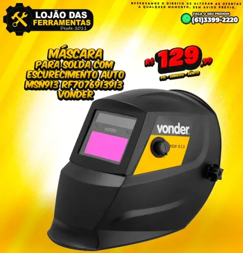 Máscara de Solda Automática Com Escurecimento MSN913 Vonder