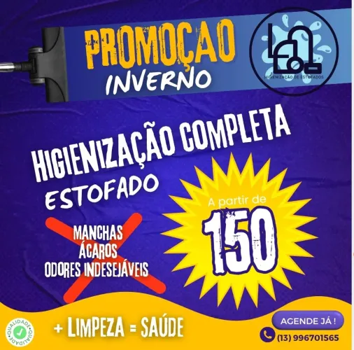 Higienização qualquer estofado 150