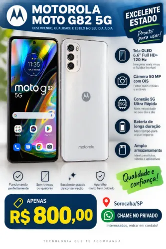  Moto G82 5G - Excelente Estado - R$ 800
