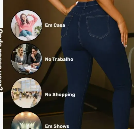 Calça Jeans Plus Size Feminina Cintura Alta Modelo Premium Alta Durabilidade