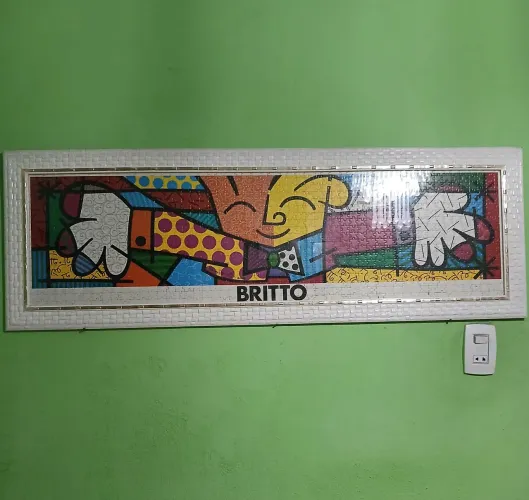 Quadro quebra cabeça Romero Britto O Abraço 