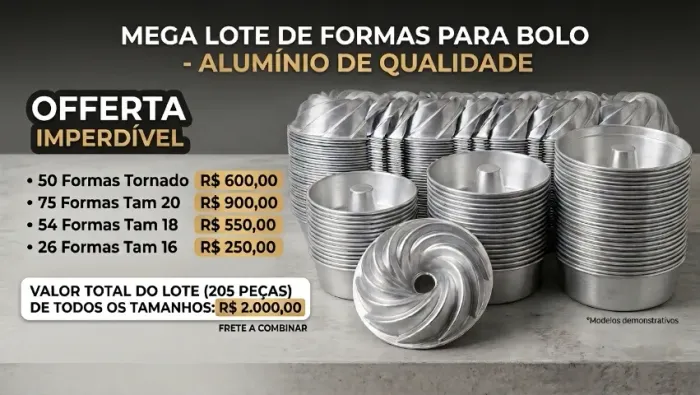 Mega Lote 205 Formas Para Bolo De Alumínio Vários Tamanhos (Usado)
