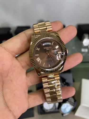 Relógio Mobwol DAYDATE Quartzo Masculino Elegante Envio Correios