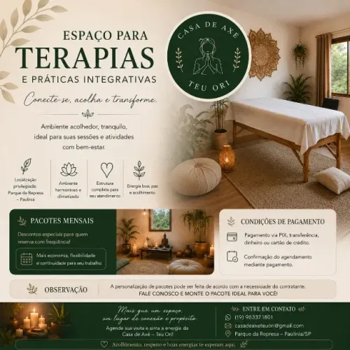 Locação espaço comercial de 50m2 para terapias alternativas - Pq Represa - Paulínia