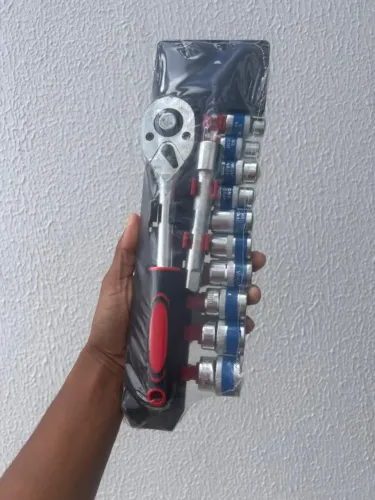 Conjunto Jogo Chave Catraca Reversível Soquetes 12 Peças Kit,Com estojo Organizador