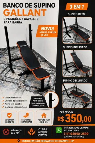 Banco de Supino 3 Posições