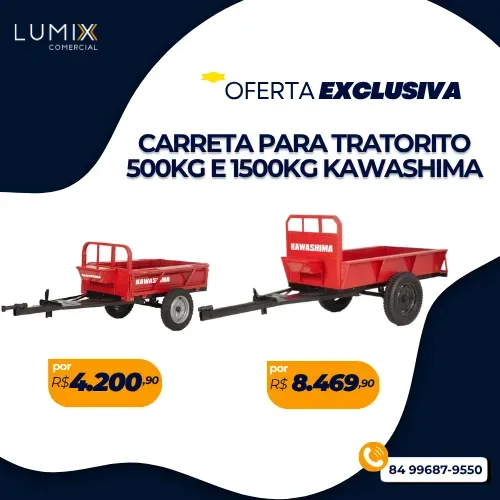 CARRETA PARA TRATORITO 500KG E 1500KG KAWASHIMA