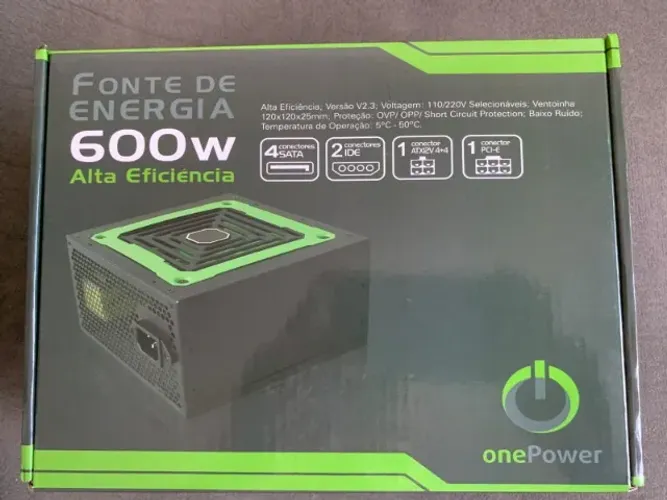 Fonte 600W ONE POWER - MP600W3-I, Preto, ATX