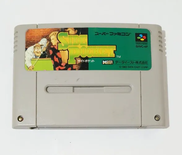 SIDE POCKET 100% ORIGINAL SNES SUPER FAMICOM SUPER NINTENDO BILHAR SINUCA RARIDADE ZERADA