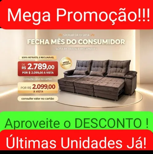 Sofá Retrátil e Reclinável! Promoção Final de mês do consumidor