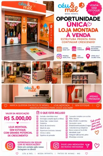 Vendo loja de roupa em Patos de Minas - Grande Oportunidade