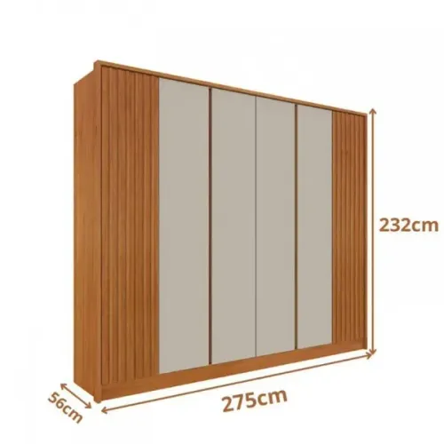 Guarda Roupa Barcelona Amadeirado 2m30 6 Portas