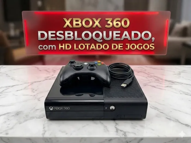 Vendo xbox 360 lotado de jogos. Pronto pra jogar. Liberado. Leia a descrição 