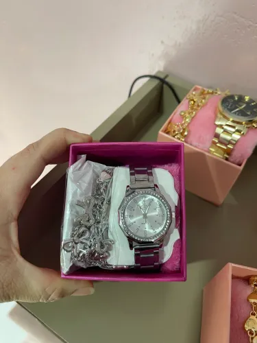 Kit relógio resistente a água + pulseira