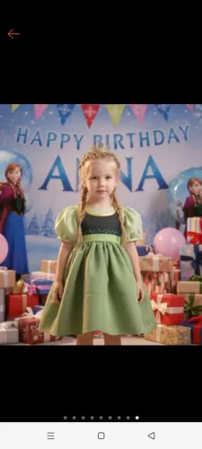Fantasia Vestido Anna 2 anos pronta entrega Frozen