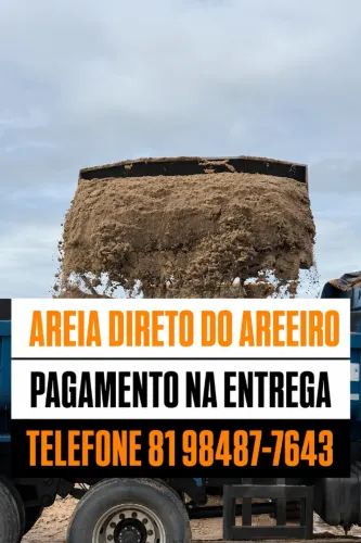 Areia lavada grossa média fingir - carrada 14m - pague na entrega