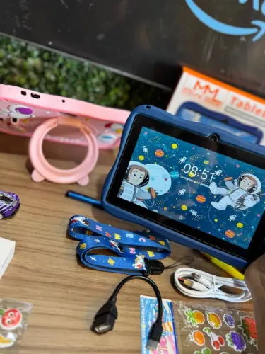 Tablet Infantil Azul Mini Men 128G - PRODUTO NOVO COM GARANTIA