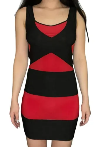 Vestido tubinho vermelho e preto novo 
