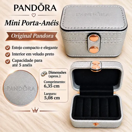 MINI PORTA-ANÉIS PANDORA ORIGINAL - MODELO ANTIGO - PRATEADO