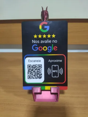 Placa de Avaliações Google NFC + QR Code | Atacado Plaquinha, Chaveiro, Cartão Pix NFC