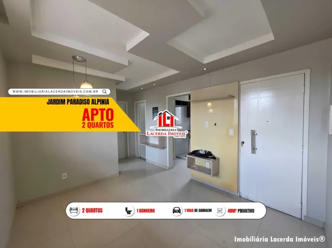 Jardim Paradiso Alpinia - Apartamento 2 Quartos, 48m², 1 Vaga, Climatizado no Tarumã
