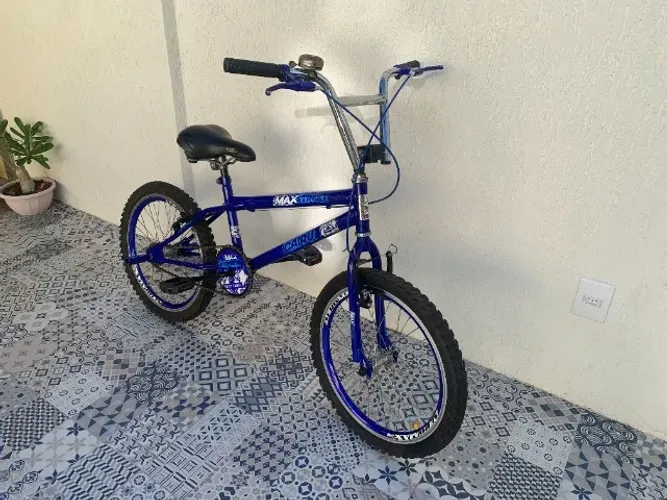 Bike BMX Cairu Max Street Aro 20 Azul - Muito Conservada