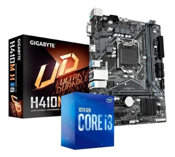 Kit Upgrade Intel Core i3 10100F Placa Mãe H410M DDR4