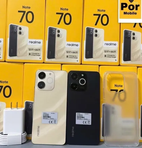 Realme Note 70 4G 256GB ROM 08GB RAM NOVO PRETO DOURADO