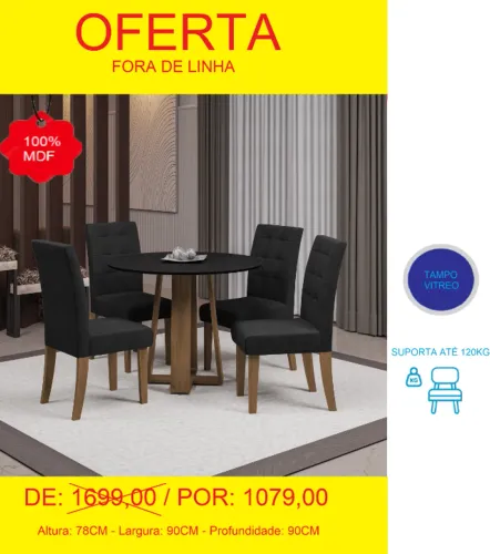 Mesa redonda em oferta - Ultimas peças!