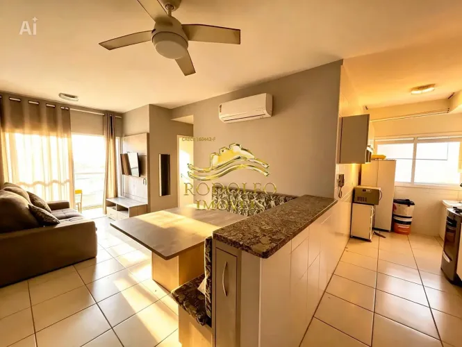 Guarujá-SP Praia da Enseada 2 Dormitórios 60m² 1 Vaga Mobiliado Ar-condicionado Sacada Laz