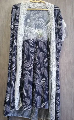 Camisola com Robe Azul Floral