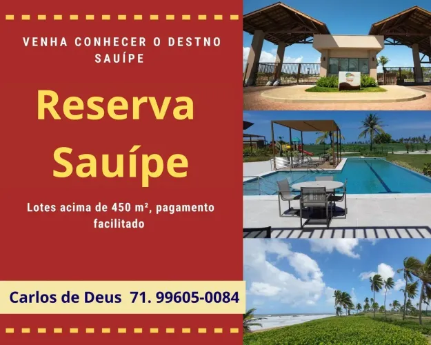 Reserva Sauípe , localizado a 300 metros da praia, infraestrutura  . Últimas Unidades....
