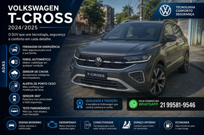 Volkswagen T-Cross Highline 1.4 TSI Flex 16V 5P AUT 2025