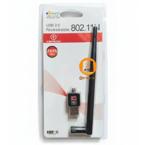 Adaptador USB para rede de Internet Wi-fi com Antena Ajustável KAPBOM