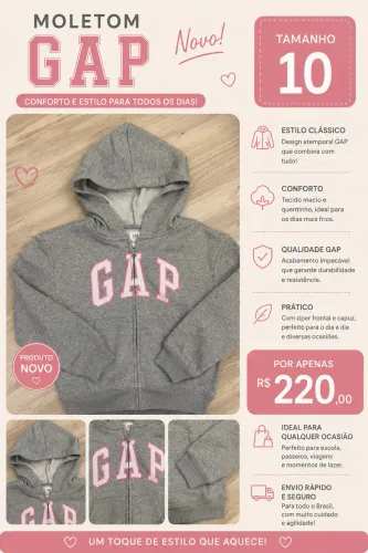 Moletom Gap tamanho 10