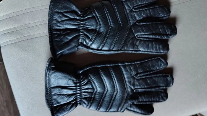 Luvas de couro para motociclista 