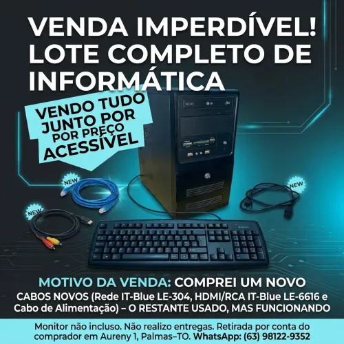 Computador AMD FX-4300 + Teclado e Acessórios.