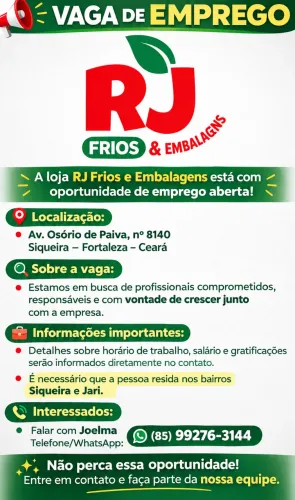 VAGA DE EMPREGO - OSORIO DE PAIVA