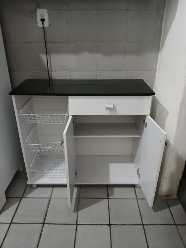 Fruteira com gaveta de duas portas 