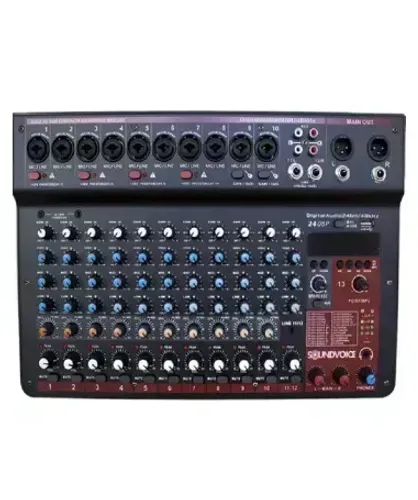 Mesa De Som Compacta 12 Canais Soundvoice Mc-12bt
