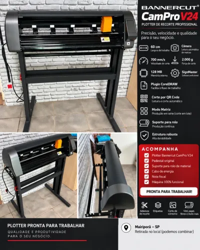 Plotter de Recorte Bannercut CamPro V24 60cm + Pedestal