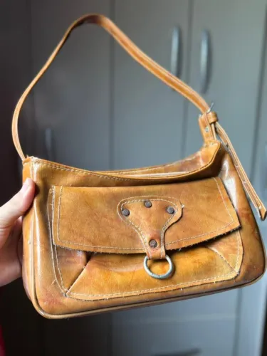 Bolsa vintage- marrom marmorizado