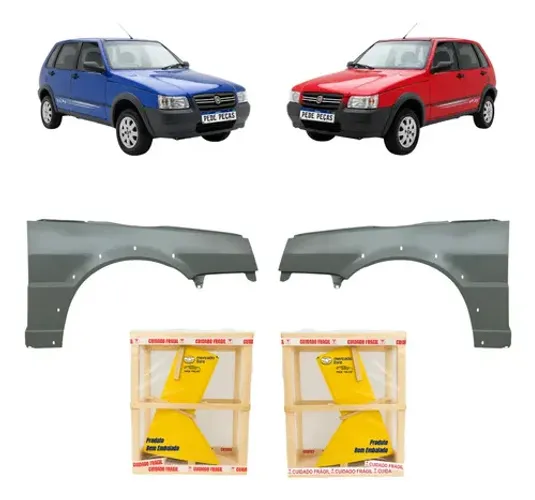 Par Paralama Fiat Uno Mille Way 2005 06 07 08 A 2013 Novo
