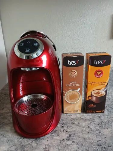 Cafeteira  Três  Corações  Versa  -  S20  Automática  Vermelha  + 2 caixas de capsulas  