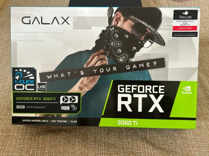 GALAX NVIDIA GeForce RTX 3060 Ti LHR 8GB - Excelente Estado, Com Caixa!
