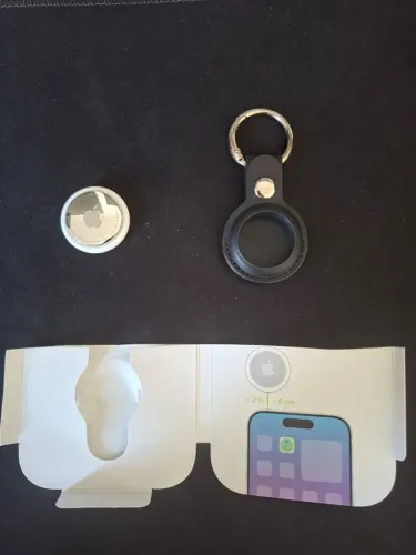 Apple Air Tag com Case Preta Chaveiro