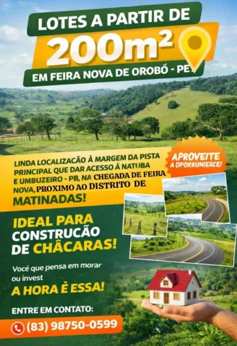 Terreno em Feira Nova de Orobó - PE
