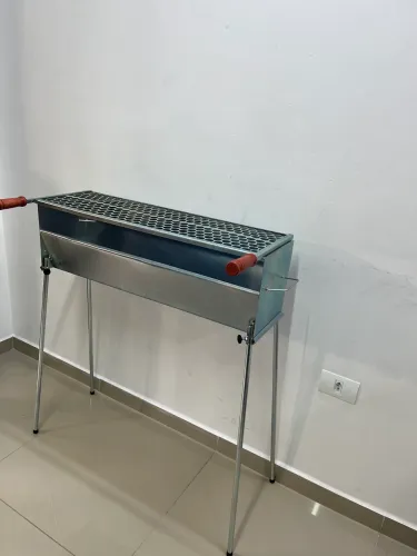 Churrasqueira espetinho dupla desmontável 80cm x 25cm x 1mt 