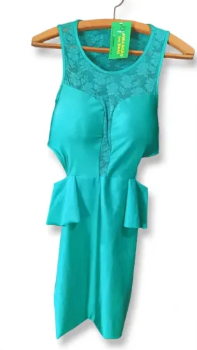 Vestido Festa Verde Limão 40 Novo Curto Renda Madrinha